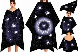 Schadow cloak with star light night sky whithin tattoo idea