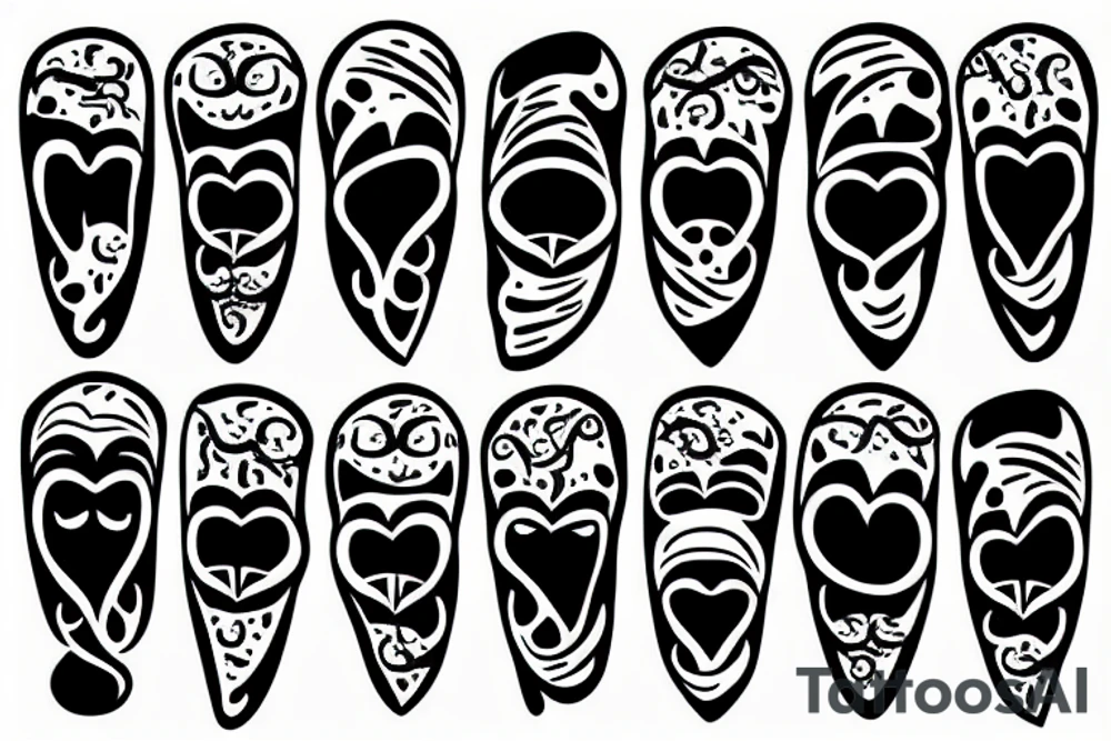 Two Heads in lines kissing tattoo idea
