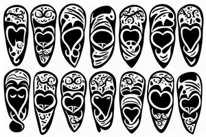 Two Heads in lines kissing tattoo idea