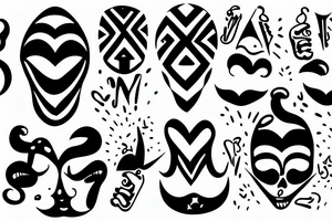 Two Heads in lines kissing tattoo idea