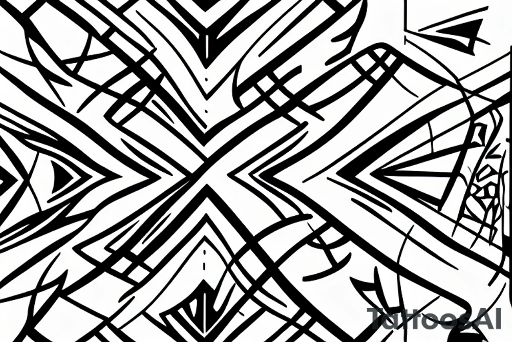 Two Heads in lines kissing tattoo idea