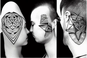 Female and male Head kissing tattoo idea