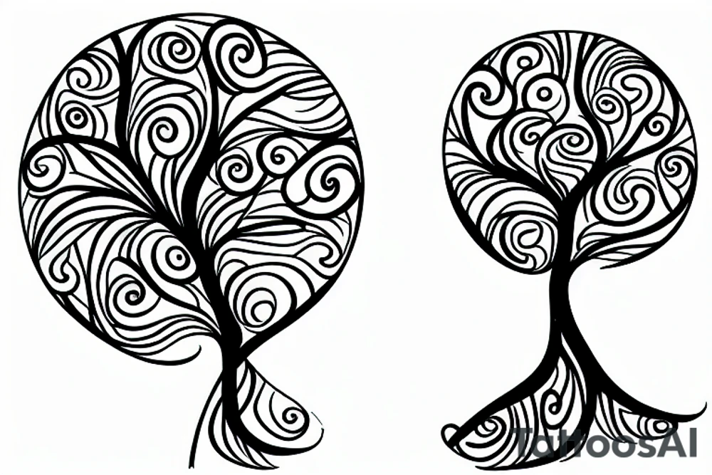 tree with infinity symbol tattoo idea