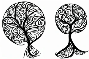 tree with infinity symbol tattoo idea