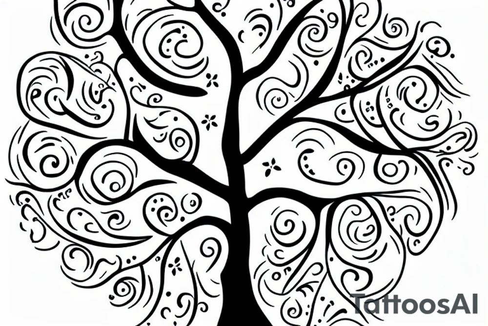 tree with infinity symbol tattoo idea