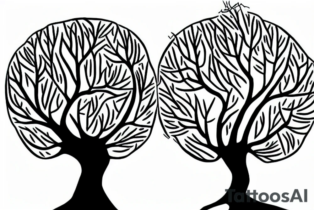 tree with dna roots tattoo idea