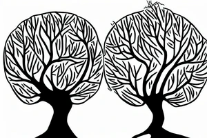 tree with dna roots tattoo idea