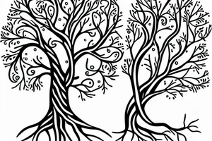tree with dna roots tattoo idea