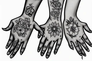 hand poke on hands tattoo idea