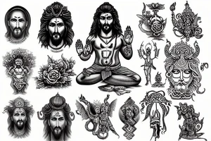 Shiva thandav and Jesus tattoo idea