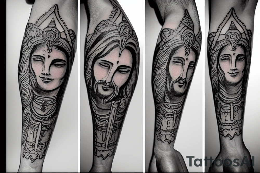 Shiva thandav and Jesus tattoo idea