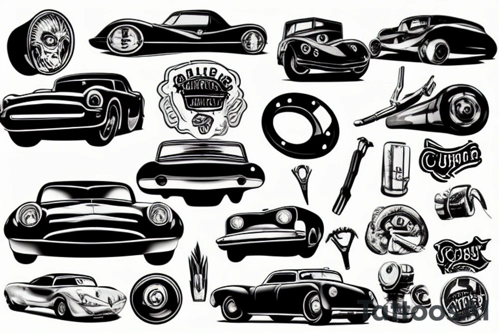 cars repair tattoo idea