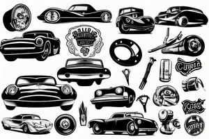 cars repair tattoo idea
