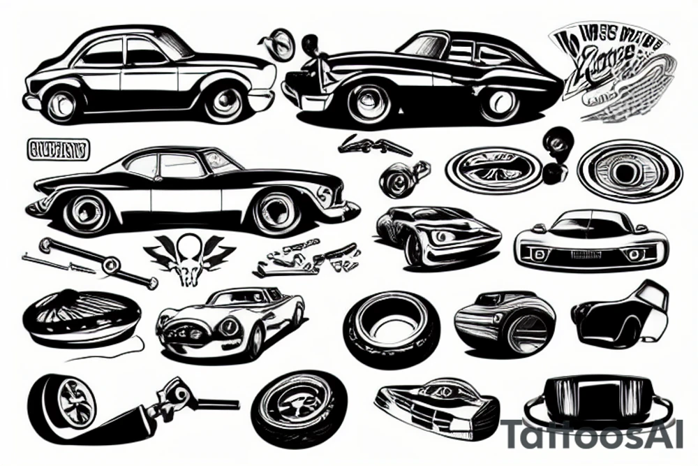 cars repair tattoo idea