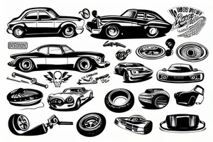 cars repair tattoo idea