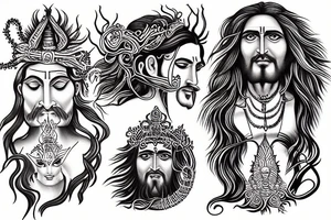 Shiva thandav and Jesus tattoo idea