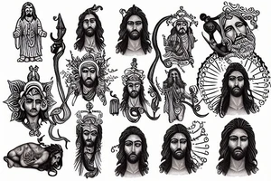 Shiva and Jesus tattoo idea