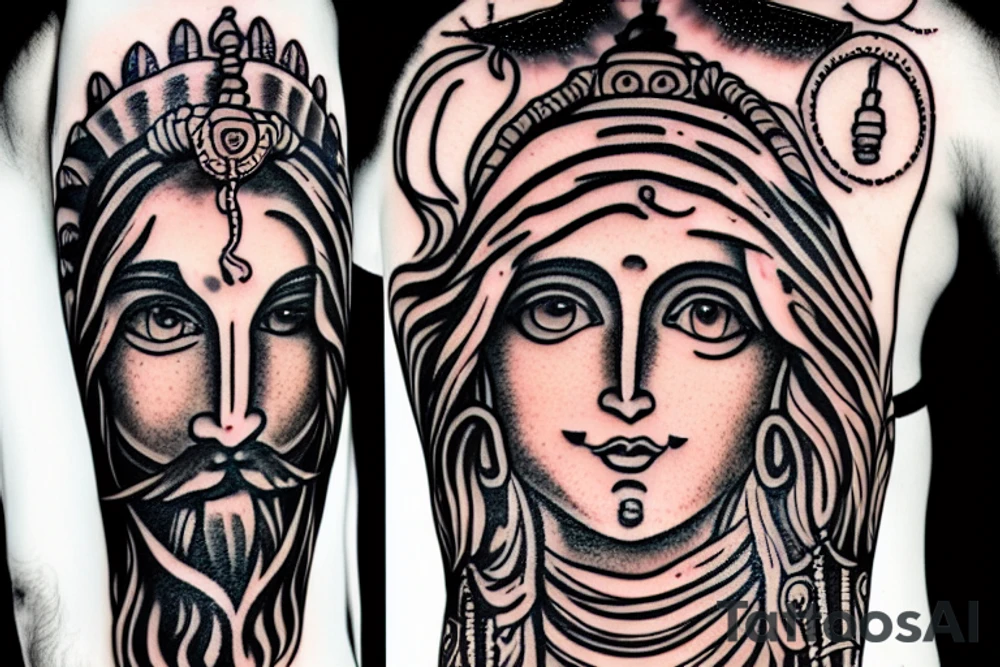 Shiva and Jesus tattoo idea