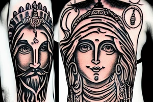 Shiva and Jesus tattoo idea