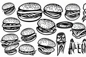 Alien eating burger tattoo idea