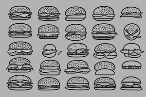 Alien is eating burger tattoo idea