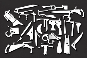 Cat hold knifes and gun tattoo idea