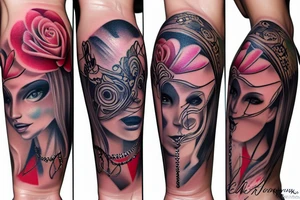 Beautiful Girl in a dress tattoo idea