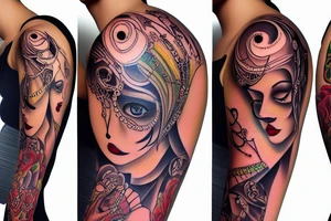 Beautiful Girl in a dress tattoo idea