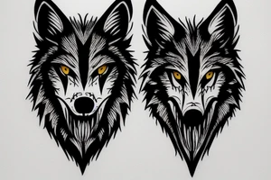Bloody Wolf Face tattoo idea