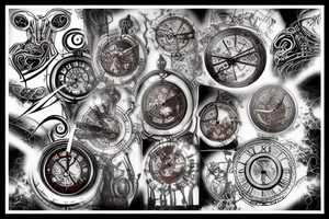 clock melting tattoo idea
