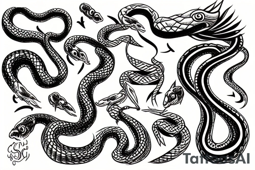 snake biting tattoo idea
