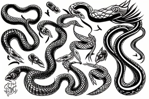 snake biting tattoo idea