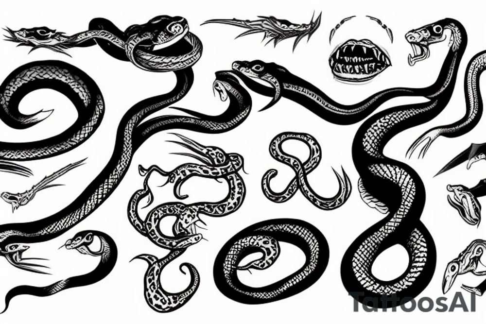 snake biting tattoo idea