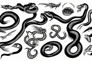snake biting tattoo idea