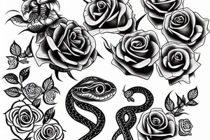 snake and rose tattoo idea