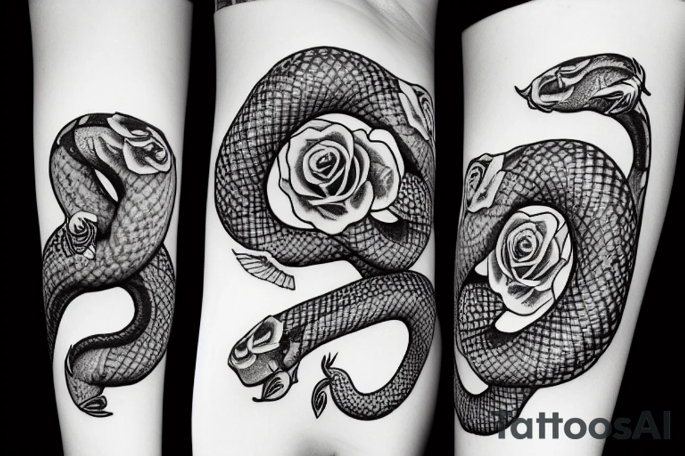 the snake eats the rose tattoo idea