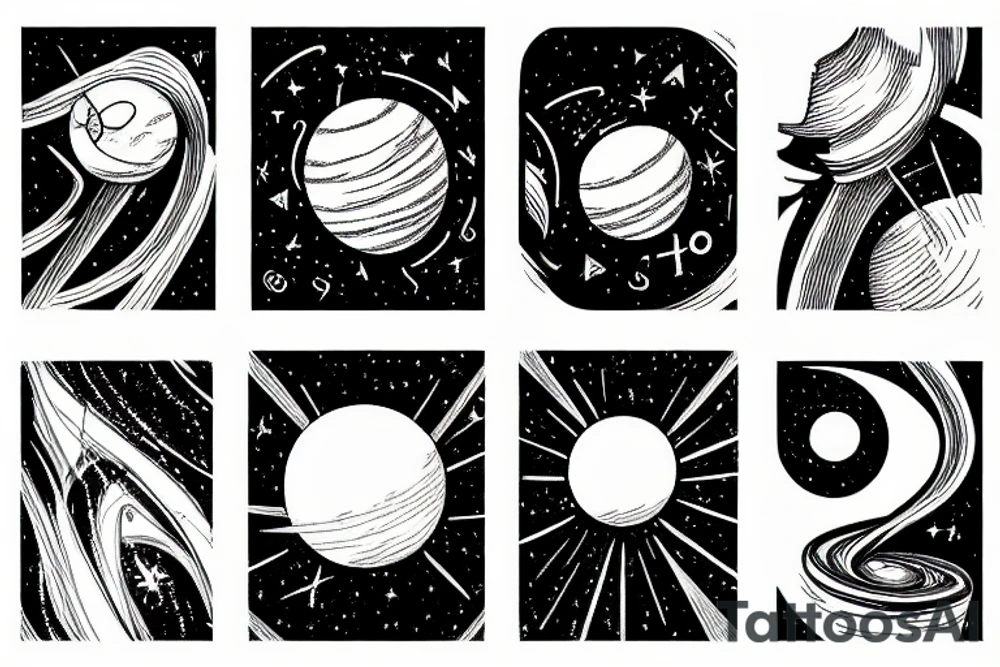 Saturn, cosmos, minimalism tattoo idea