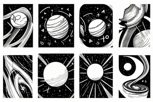 Saturn, cosmos, minimalism tattoo idea