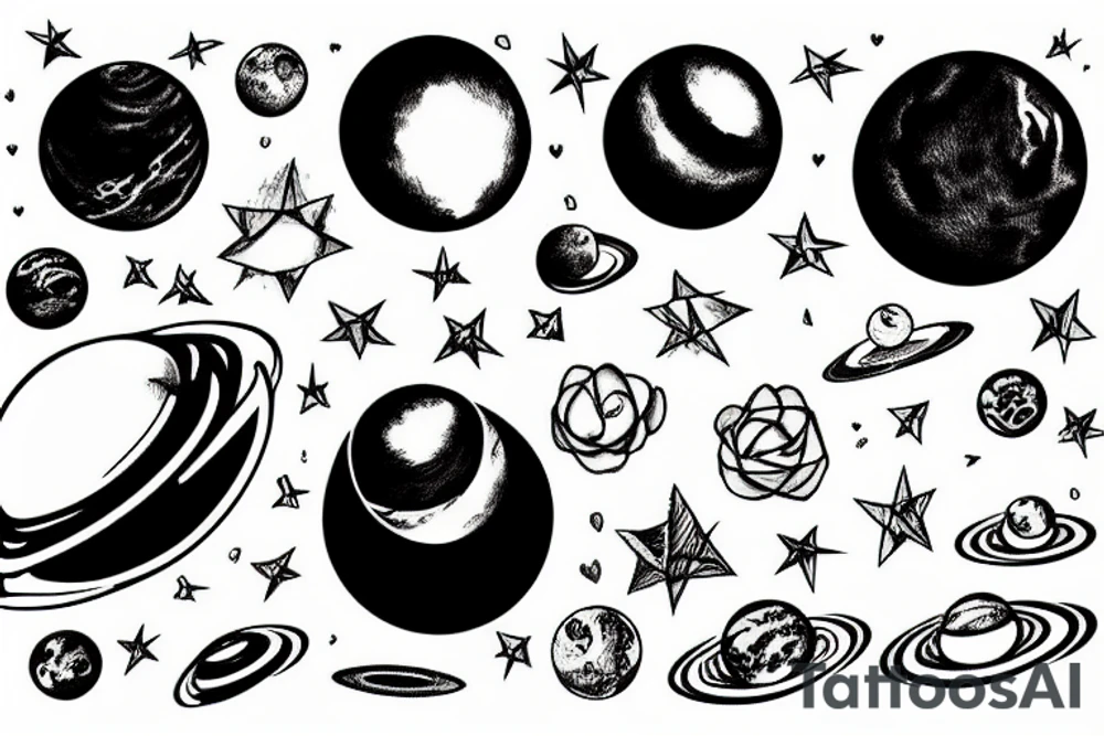 Saturn Minimalism tattoo idea