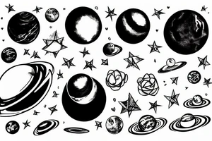 Saturn Minimalism tattoo idea