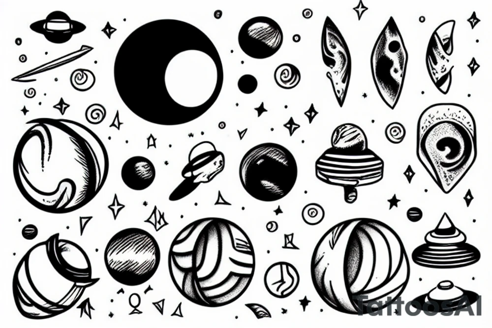 Saturn Minimalism tattoo idea