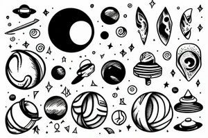 Saturn Minimalism tattoo idea