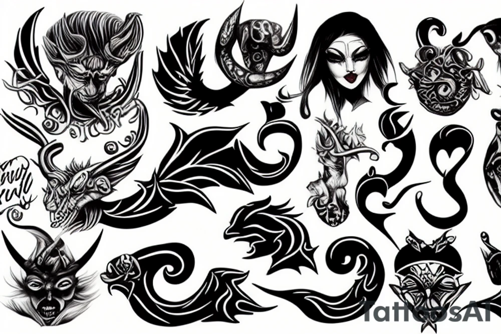 Devil ribbon tattoo idea