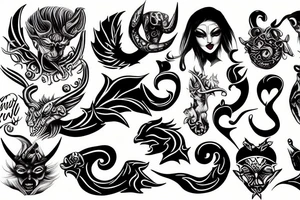 Devil ribbon tattoo idea