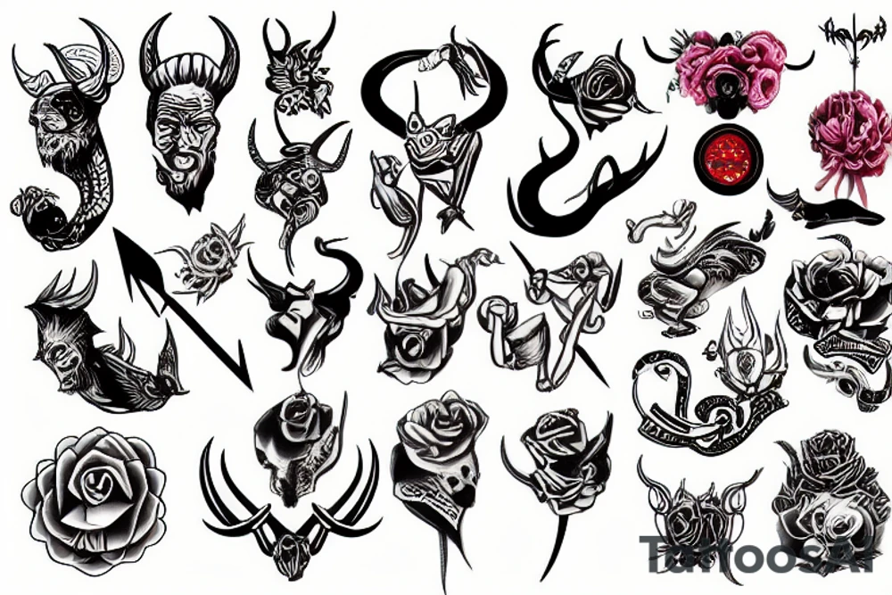 Devil ribbon tattoo idea