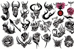 Devil ribbon tattoo idea