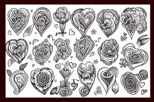 Heart ocean flowers tattoo idea