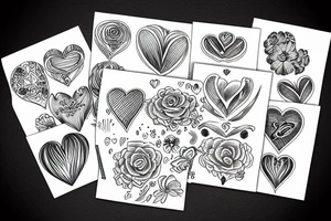 Heart ocean flowers tattoo idea