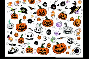 Halloween pumpkin with colorful bubbles tattoo idea