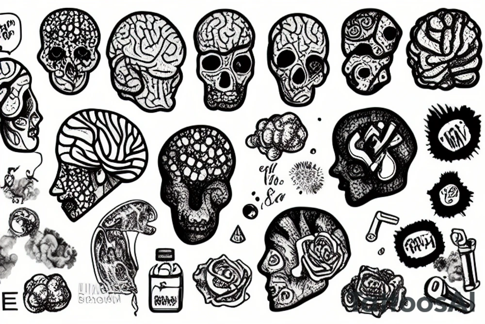 Mix out of a Granate and a brain tattoo idea